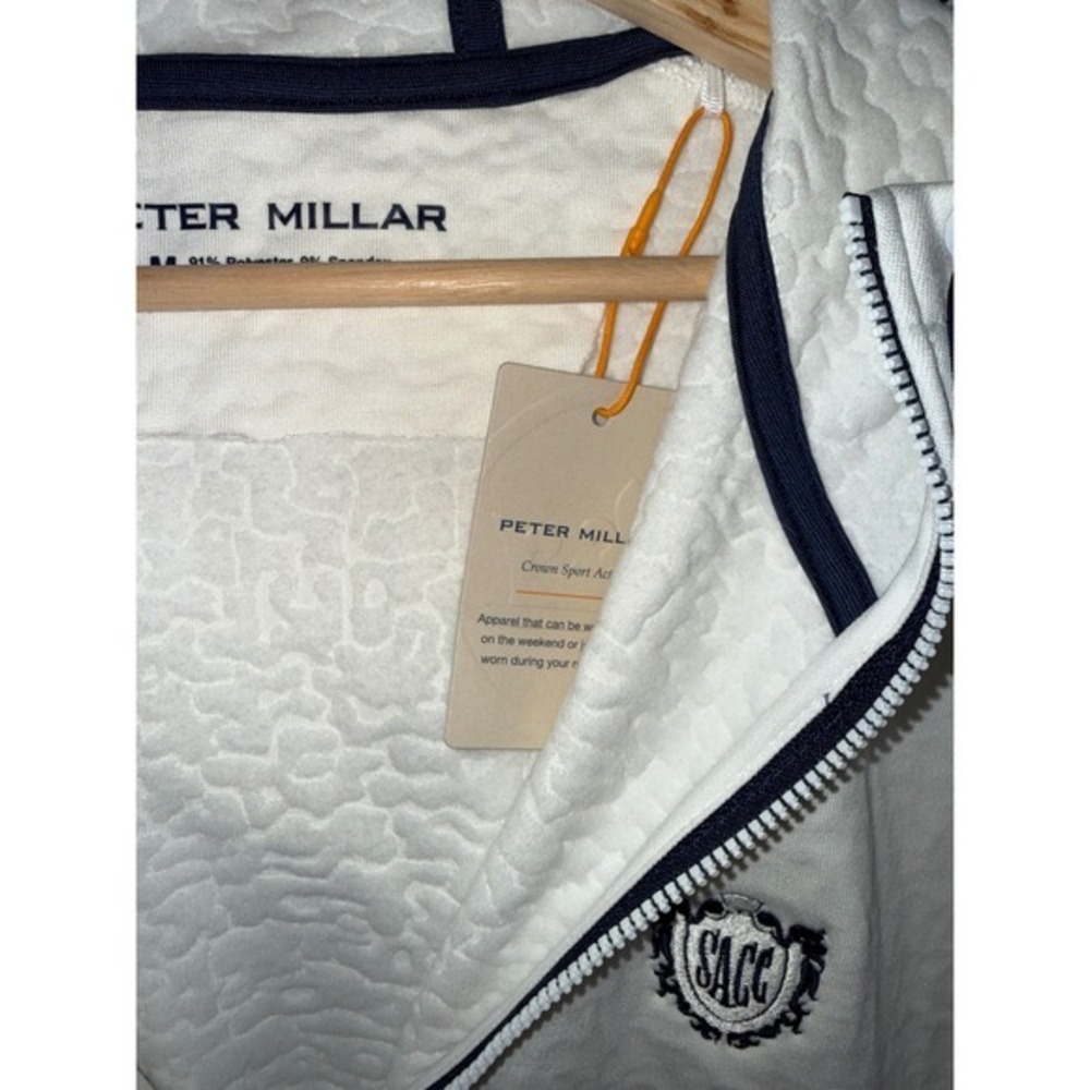 Peter Millar Crown Sport Perth Hooded Vest Mens Medium White SACC San Antonio CC - Picture 4 of 7